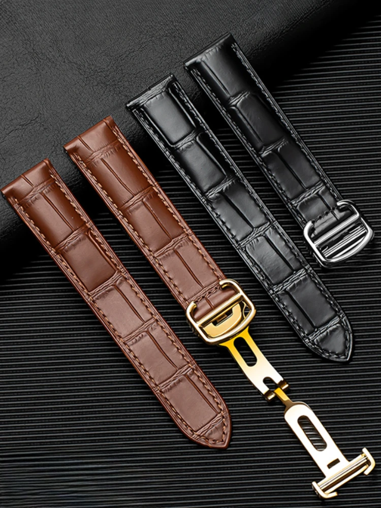 Per Cartier Anti-Allergia Tank Solo London Key Solid Stainless Steel Fold Buckle Watchband Uomo Donna 20 23Mm Accessori In Pelle