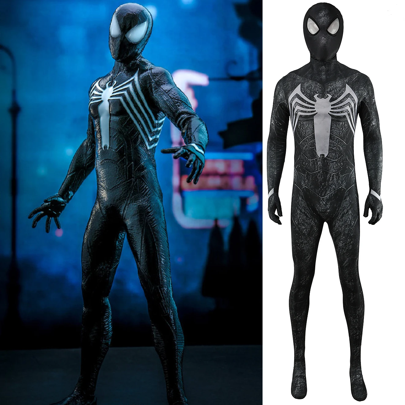 Costume Da Veleno Nero Spiderman Cosplay Spidey Boys Costume Spandex Superhero Zentai Suits Costume Di Halloween Adult Kids