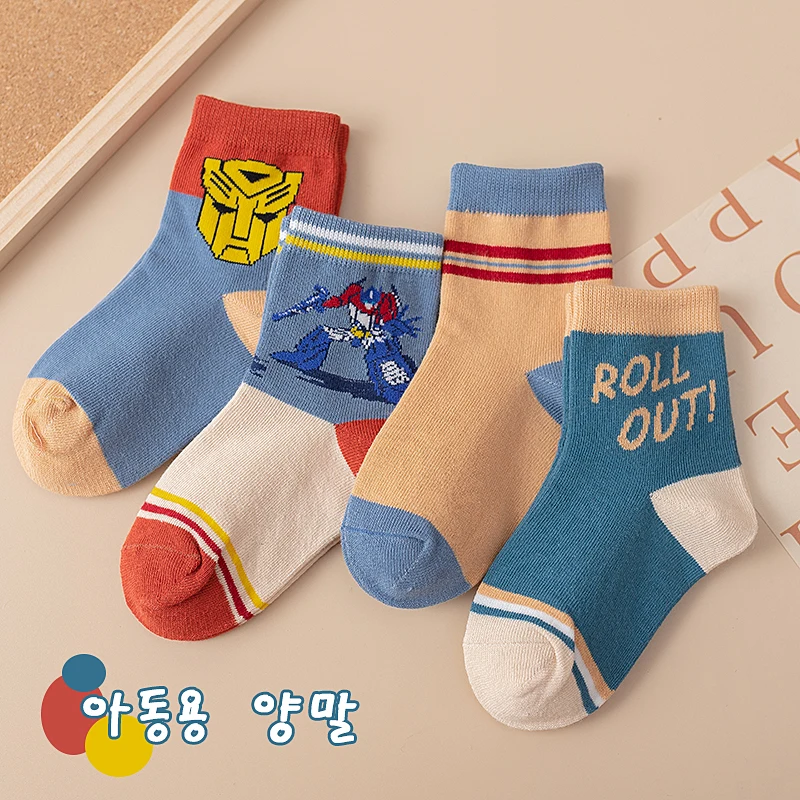 Ragazzi Ragazze Primavera Autunno Alfabeto Cartone Animato Nuovi Modelli Di Calzini Di Moda Cotone Optimus Prime Multicolor Bambini Calzini Per Bambin