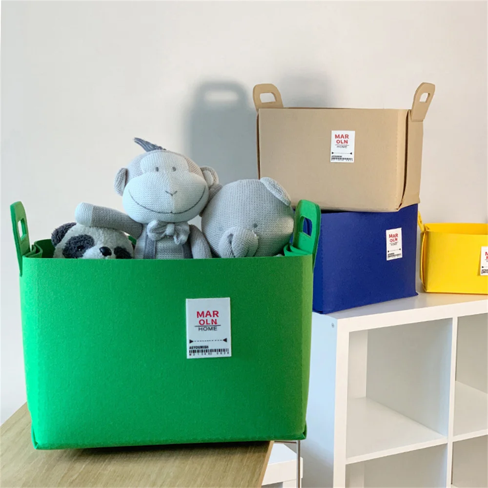Coreano Ins Candy Color Pieghevole Feltro Vivid Storage Box Decorazione Della Casa Campeggio Snack Articoli Vari Cestino Portaoggetti In Feltro