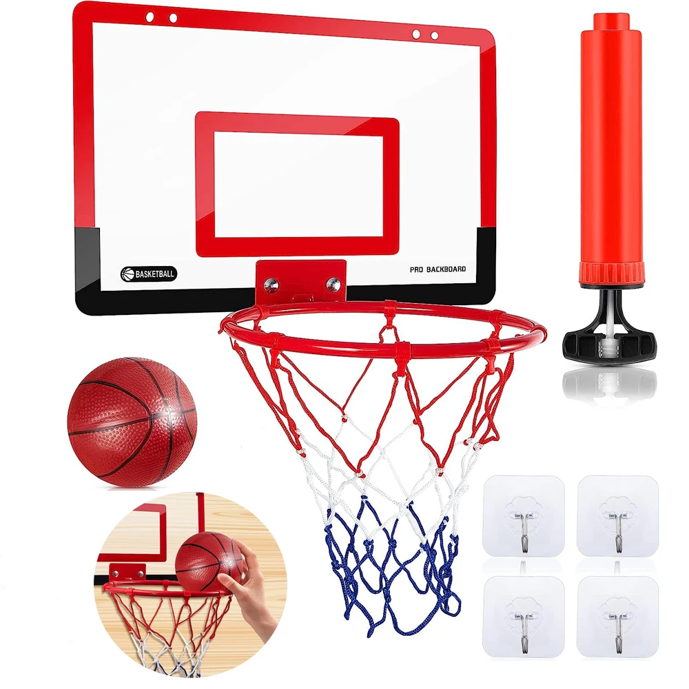 Indoor Mini Basket Home Exercise Hoop Set Wall Frame Stand Lifting For Teens Door Basket Hanging Backboard Room Game