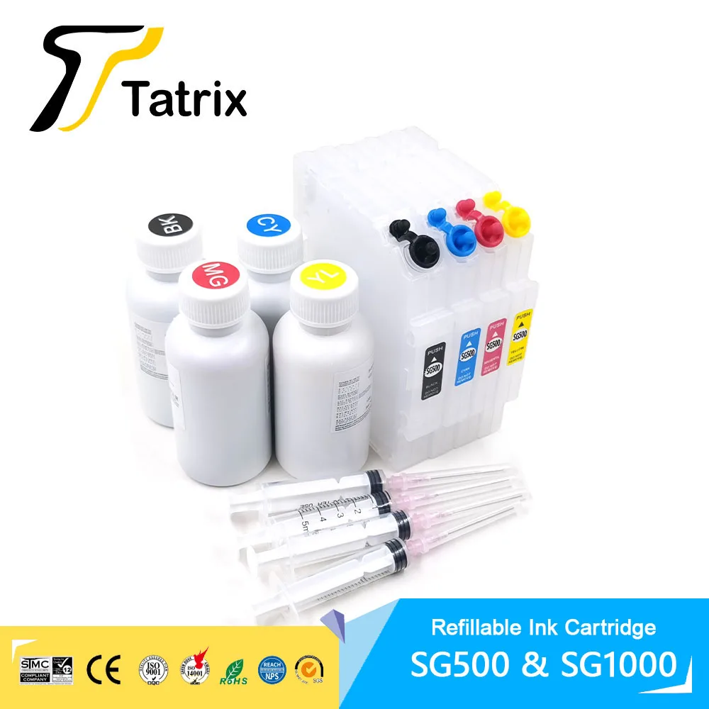Cartuccia D'Inchiostro Ricaricabile Tatrix Premium Sg500 Sg1000 Per Stampante Sawgrass Sublimijet Hd Virtuoso Sg500 Sg1000. Patatine Usa E Getta
