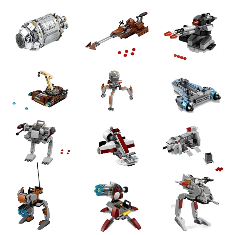 Dropship Swamp Speeder Soldato Clone Walker Battles Battle Pack Building Blocks Mini Action Figure Toys