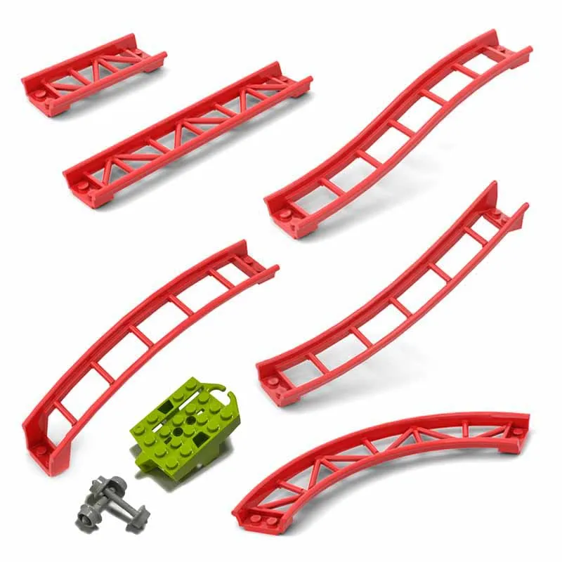 Arco Della Guida Delle Montagne Russe Con Albero/Bordi Moc Part Building Block Train Toy Compatibile 26022/25059/25061/34738/26560/26559/26021