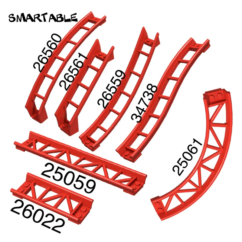 Arco/Pendenza Della Ferrovia Delle Montagne Russe Smartable Con L'Albero/Bordi Parte Il Giocattolo Compatibile 25059/25061/26022/26559 4 Pz/Lotto Del 