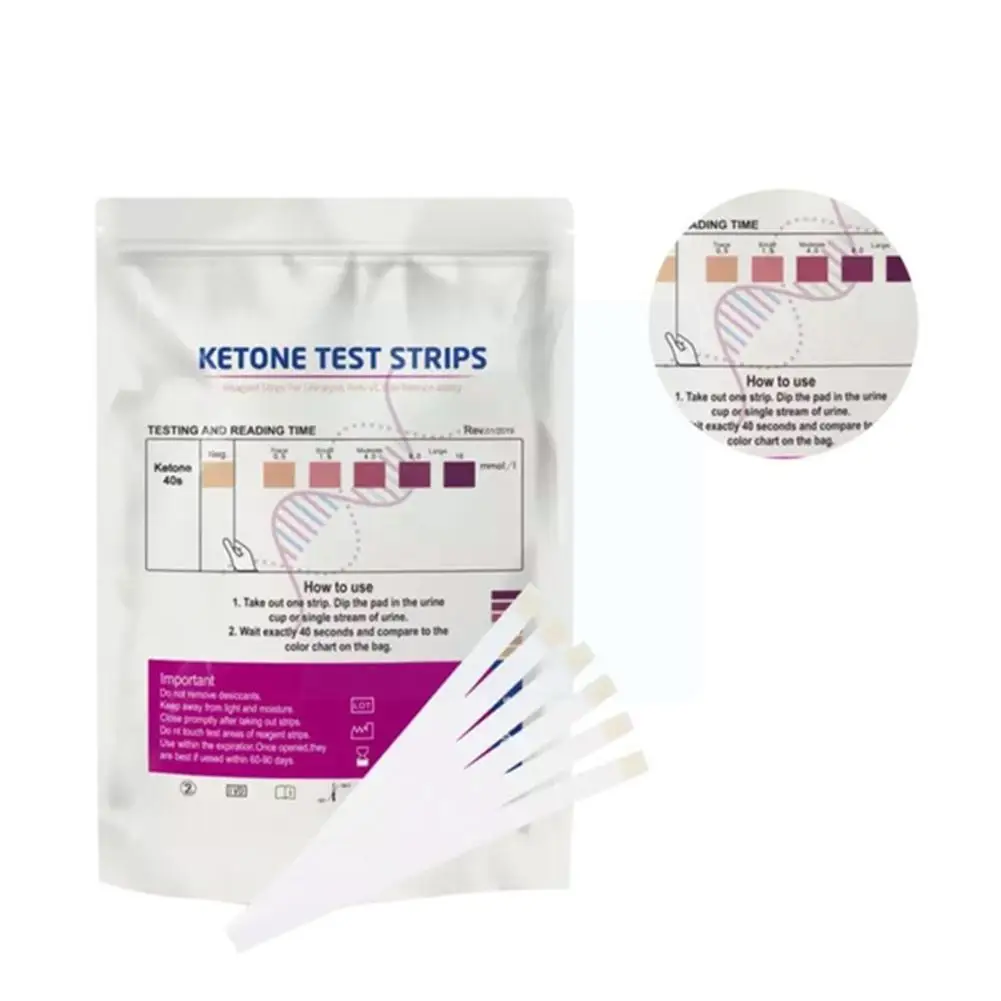100 Strisce/Sacchetto Carta Reattiva Chetonica Test Chetone Urina Striscia Di Produzione Keto Test Di Analisi Del Corpo Professionale Chetone Acido Ch