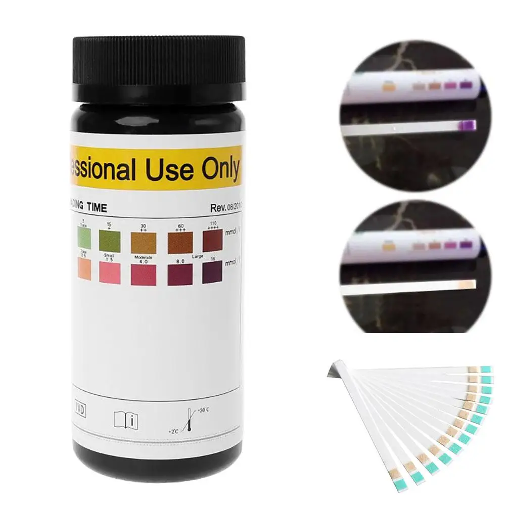 100 Pz/Set Strisce Di Ketone Home Glucosio Ketone Reagente Striscia Dieta Peso Perdere Analisi Strisce Keto Dieta Sana Tester Del Corpo