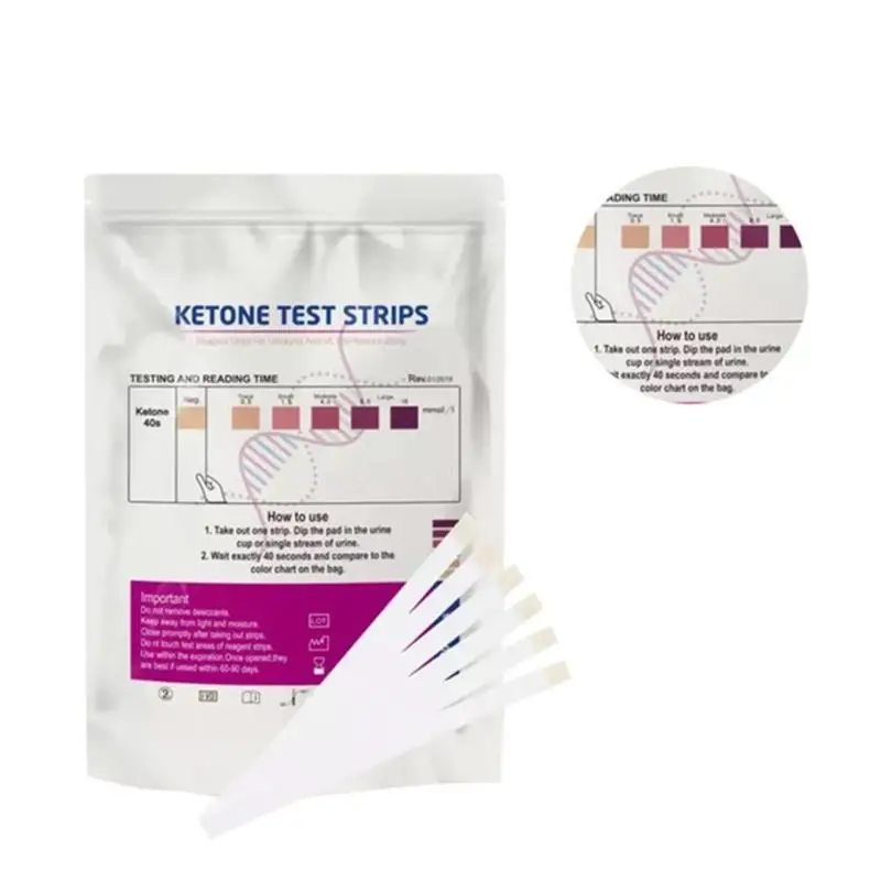 100 Strisce/Sacchetto Carta Reattiva Chetonica Test Chetone Urina Striscia Di Produzione Keto Test Di Analisi Del Corpo Professionale Chetone Acido Ch