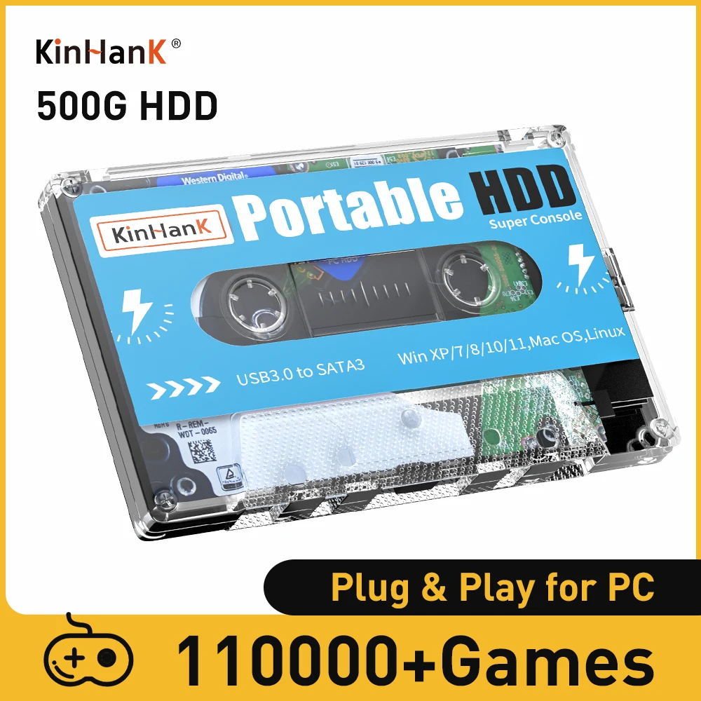Kinhank Super Console X Batocera 33 500G 2T Disco Rigido 110000 + Videogiochi Retrò Per Mame/Arcade/Ss/Dc Plug And Play