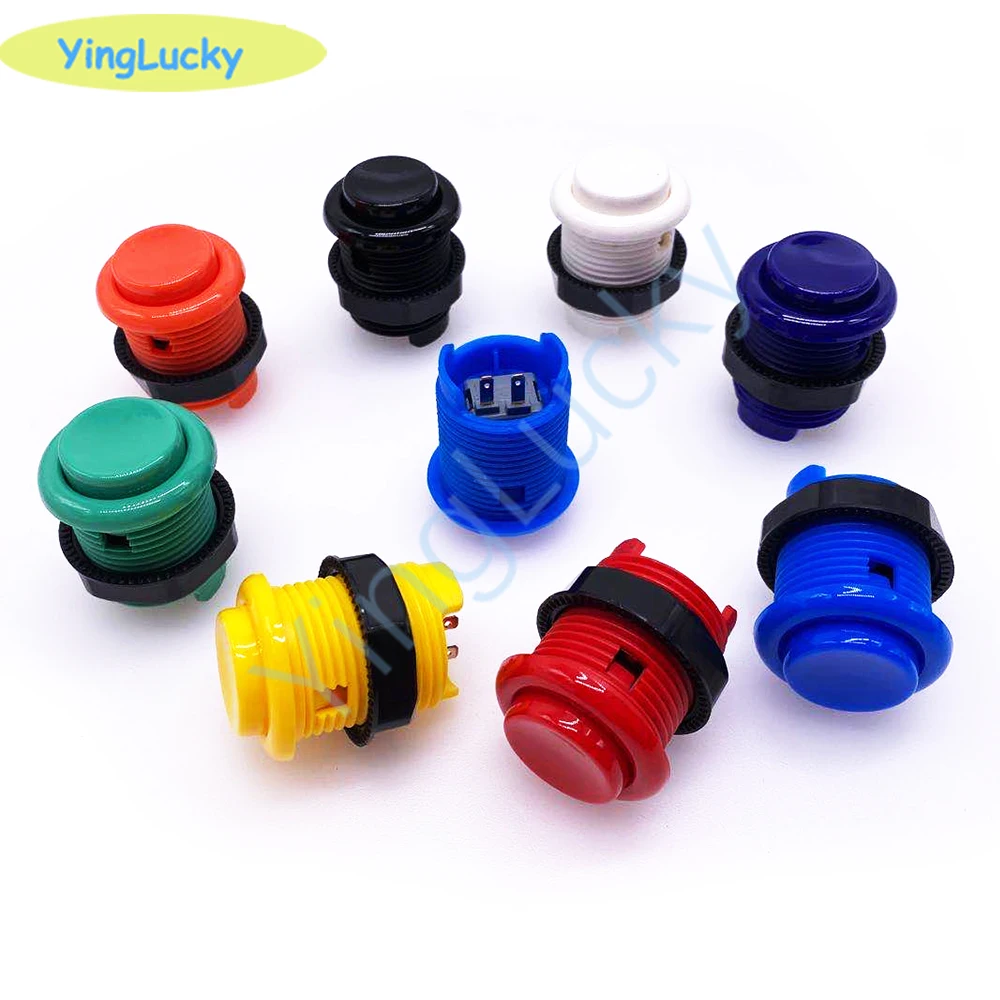 Nuovo 1Pcs Arcade American Button 28Mm Arcade Buttons Naruts Happ Round Button Per Arcade Joystick Kit Arcade Game Machine Buttons