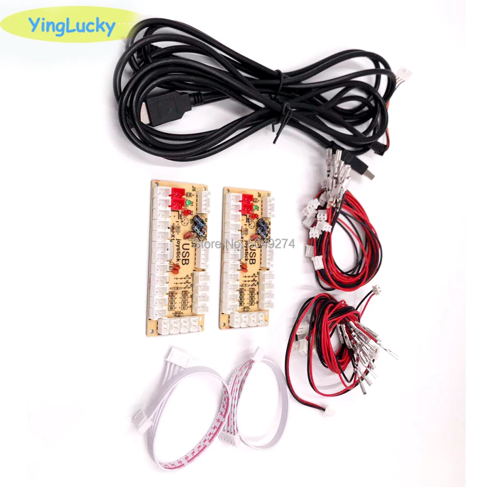 Spedizione Gratuita Zero Delay Arcade Usb Encoder Pc A Joystick Giochi Di Combattimento Parti Di Ricambio Scheda Encoder + Cavo Cavi Da 4.8Mm