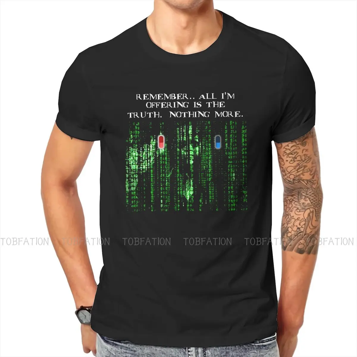 The Matrix Neo Man Tshirt The Blue Pill O The Red Pill Distintivo T Shirt Harajuku Felpe Hipster