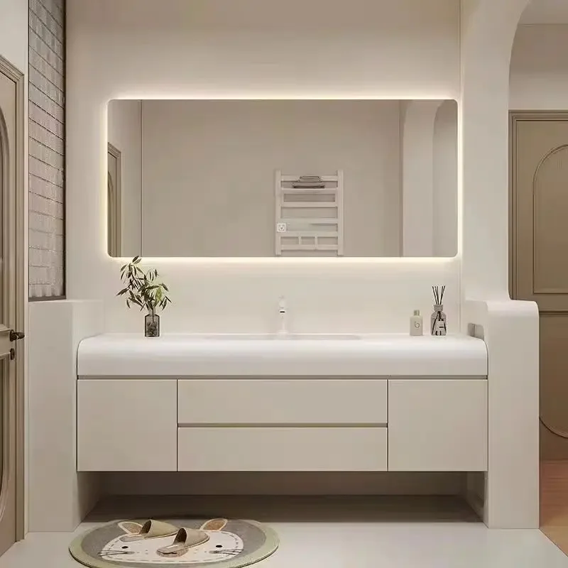 Mensola A Muro Di Lusso Mobiletto Del Bagno Lavabo Integrato Rock Nordic Home Bagno Vanity Locker Unit Mobile Bagno Home Furniture