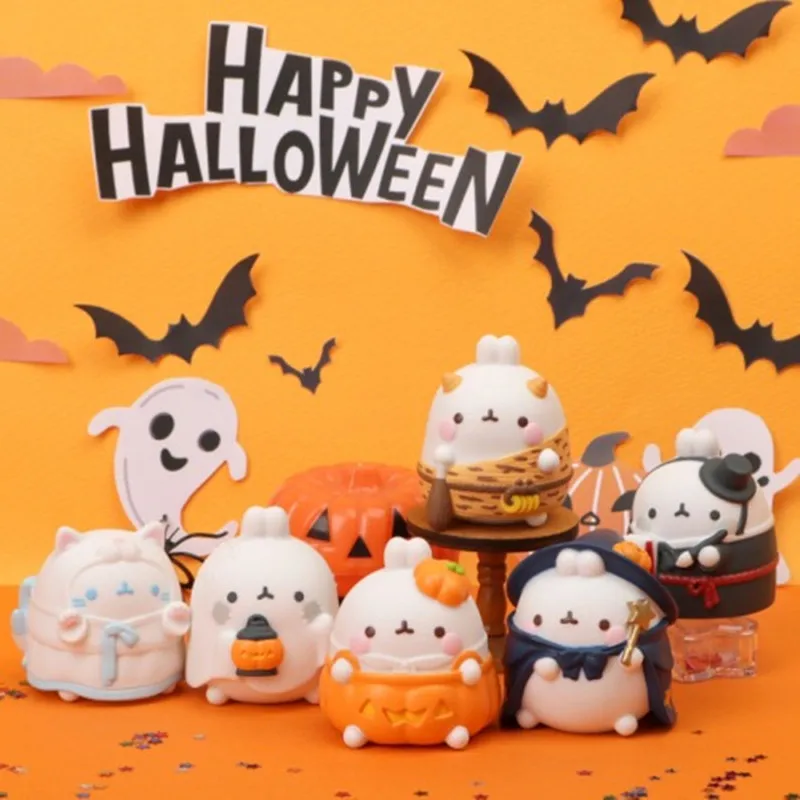 Blind Box Toys Molang Halloween Series Blind Box Guess Bag Blind Bag Toys Anime Figures Sorpresa Bag Model Ornamenti Desktop