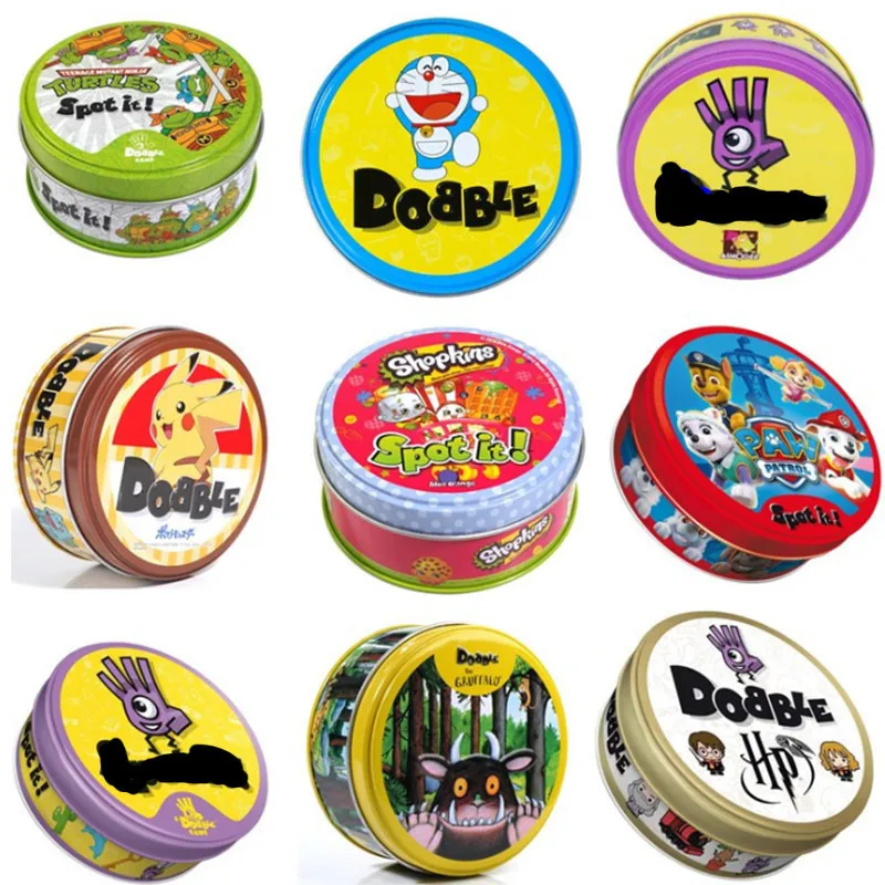 Spot It Anime Pokemon Pikachu Classico Dobble Jueg Gioco Di Carte Con Scatola Di Metallo Disney Friends Party Board Game Kid Holiday Toys