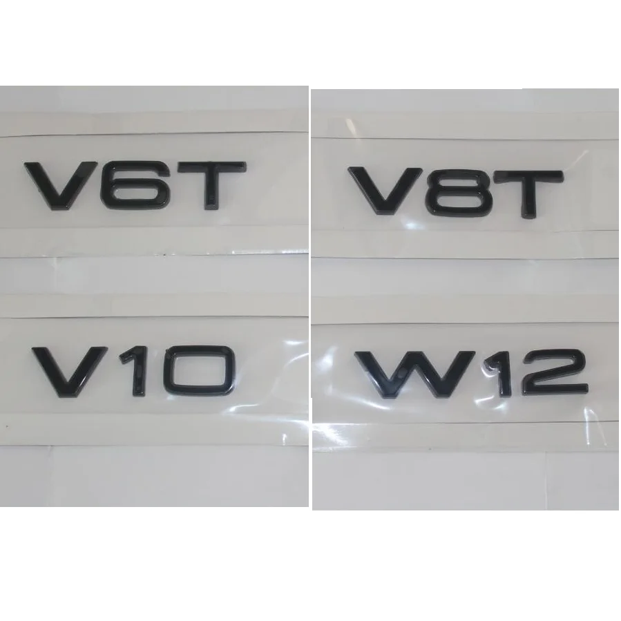 Shiny Brilliant Gloss Black Letters Badge Parafango Emblemi Per Audi A3 A4 A5 A6 A7 A8 S3 S4 R8 Rsq5 Q5 V6T V8T V10 W12