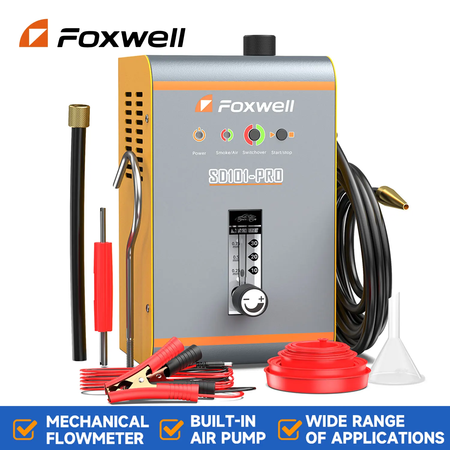 2024 Foxwell Sd101 Pro Evap Smoke Machine Automotive Built-In Air Pump Car Smoke Generator Localizzatore Di Perdite Strumenti Di Officina Meccanica