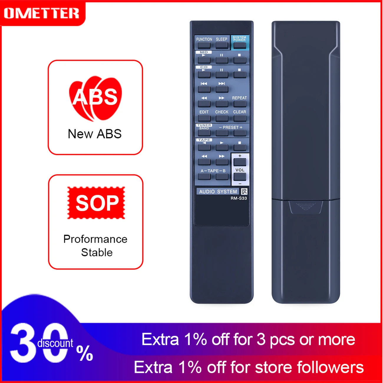 Rm-S33 Sostituito Remote Fit For Sony Audio Hcd-H801 Ss-H801V Fh-G80 Hcd-H701 Fh-G70 Mhc-701 Mhc-S300