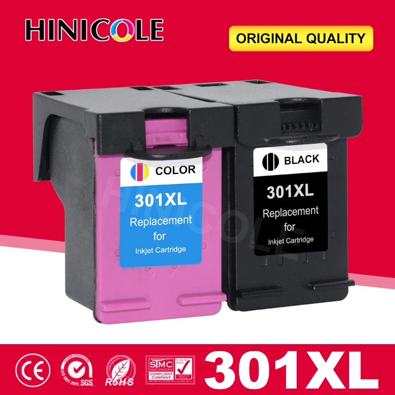 Cartucce D'Inchiostro Hinicole 301 Xl Per Hp 301 Xl Nero E Tricolore Per Stampante Hp Deskjet 1000 1010 1050 1050A 1510 2050 2050A 2540