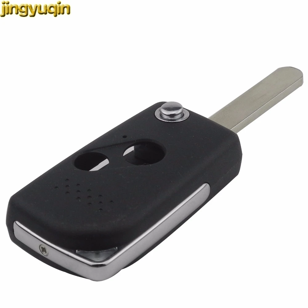 Jingyuqin For Honda Accord Civic Crv Pilot City 2 Button Modified Flip Folding Remote Car Key Case Shell Replace Key Case
