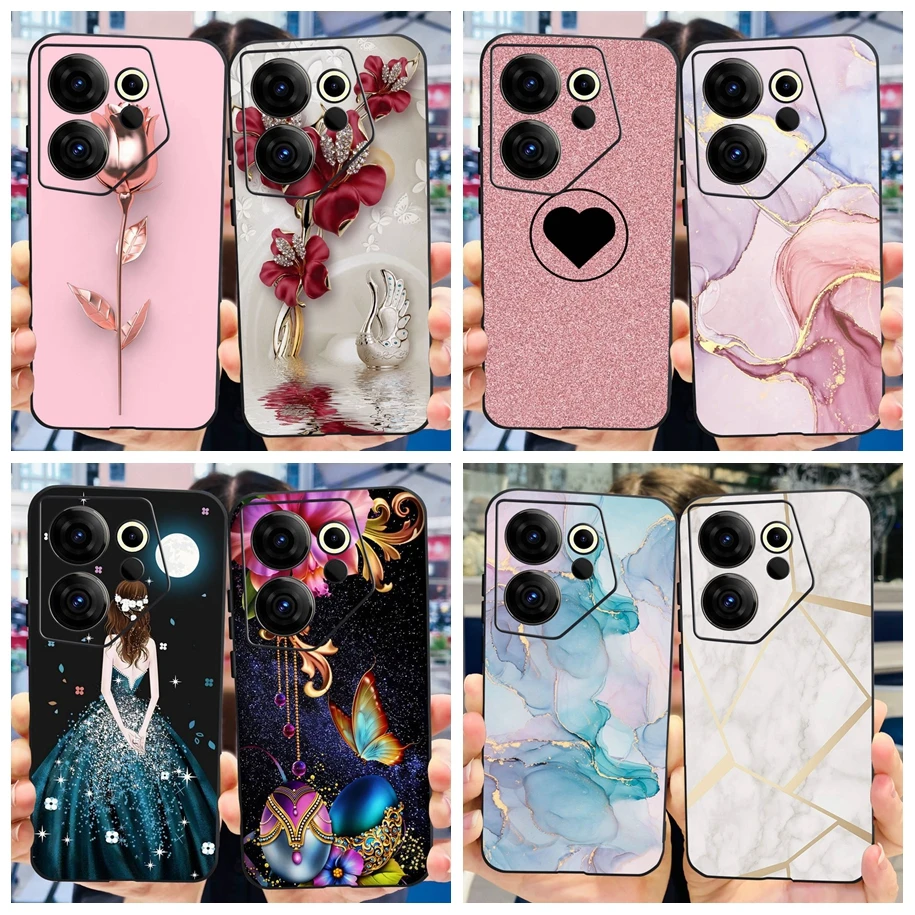 Per Tecno Camon 20 Premier Ck9N Custodia Luxury Marble Flower Funda Cover Morbida In Silicone Per Tecno Camon20 Premier 5G Paraurti Nuovo