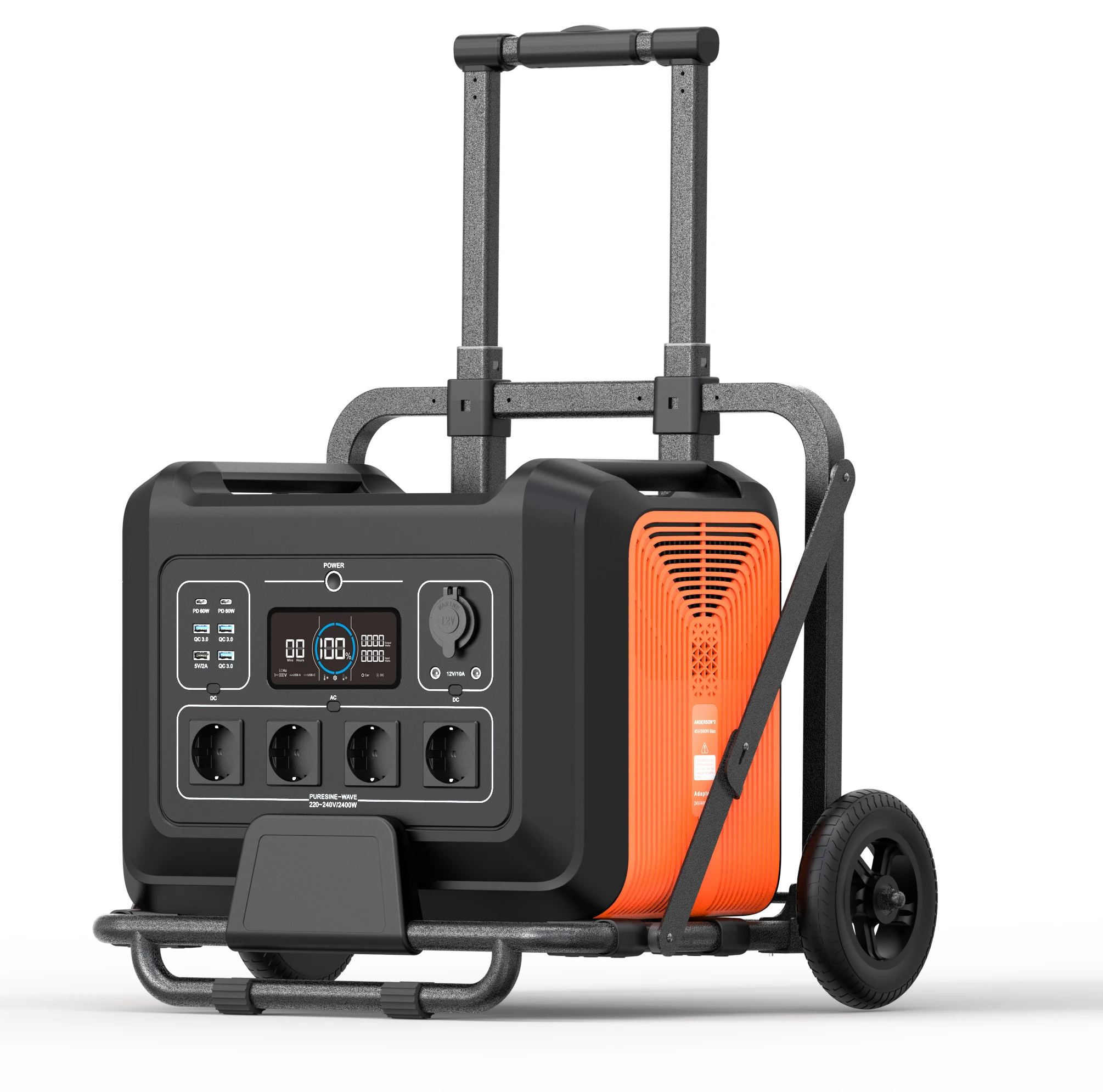 2400W Campeggio Powerstation Tragbare Kraftwerk Lifepo4 Carica Batteria Generatore Solare Sistema Energetico 2000W Centrale Elettrica Portatile