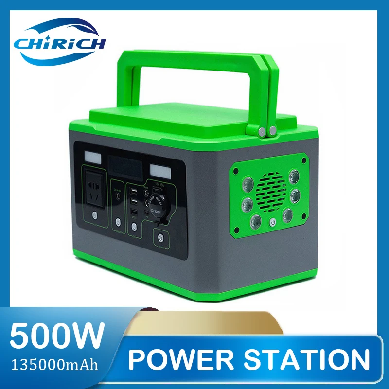 500W Power Station Campeggio Generatore Solare 220V 110V 500Wh Usb C Pd Ac Dc Output Powerstation Batteria Di Ricambio Portatile A Onda Sinusoidale