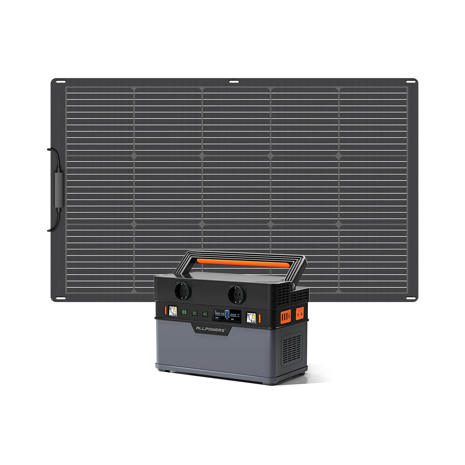 Allpowers Kit Pannello Solare Flessibile Pannello Fotovoltaico 100W Con Generatore Inverter 300W / 700W Powerstation Per Camper Domestico Rv