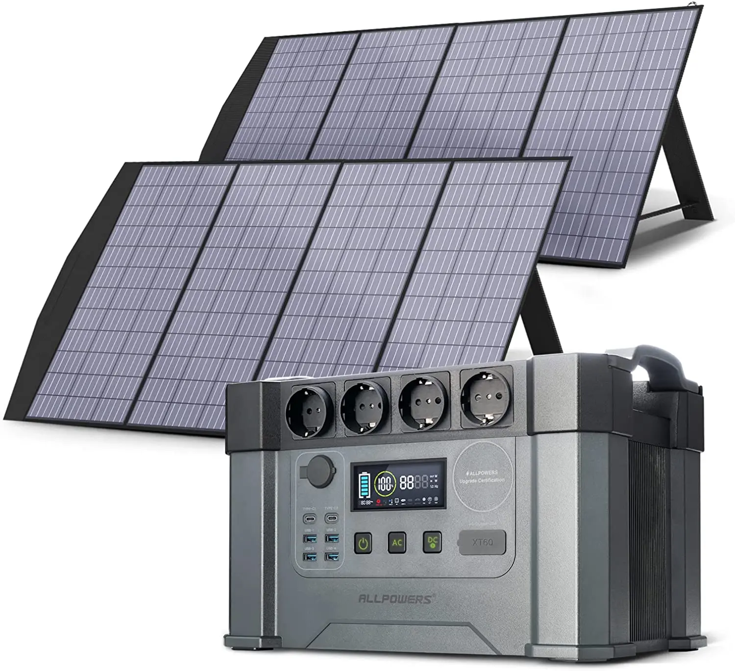 Allpowers S2000 Generatore Da Campeggio 1500Wh 2000W Powerstation Mit Solarpanel 2X200W, Alimentazione Di Backup Di Emergenza Per Esterni E Domestici
