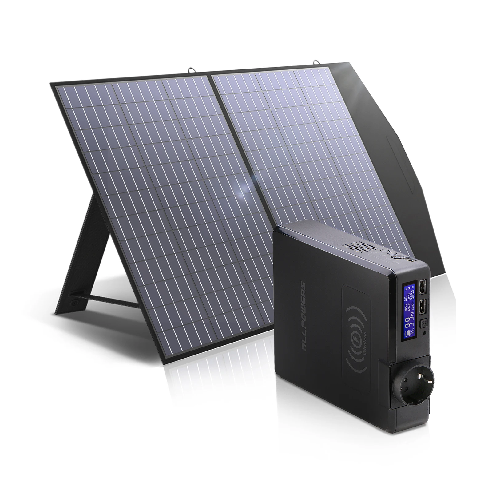 Allpowers Solar Powerbank 41600Mah Backup Domestico, Alimentazione Di Emergenza Esterna 200W Powerstation Mit Solarpanel 60/100W Per Tablet Phone