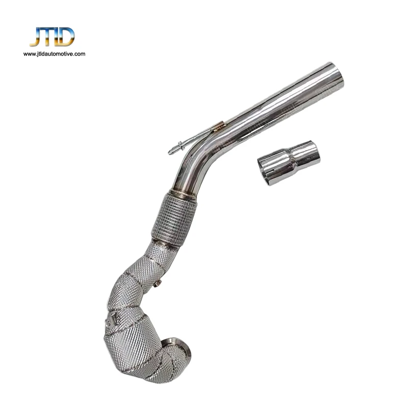 Jtld 304Ss Scarico Tig Tubo Saldato Heat Shield 200 Celle Catted Downpipe Per Vw Mk7 Gti 2.0T 2013-2017