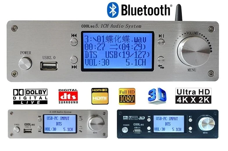 4K 5.1 Decoder Audio Bluetooth 5.0 Dac Lossless Player Per Dts U Disk Rh-699X Pro Version