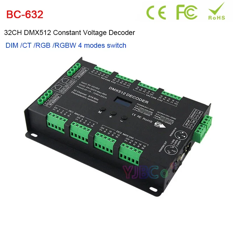 Bincolor Cv 32Ch Dmx Led Decoder 5V-24V 3A * 32Ch Dmx512 Controller Per Single Color Ct Rgb Rgbw Led Strip Lights Stock Clearance