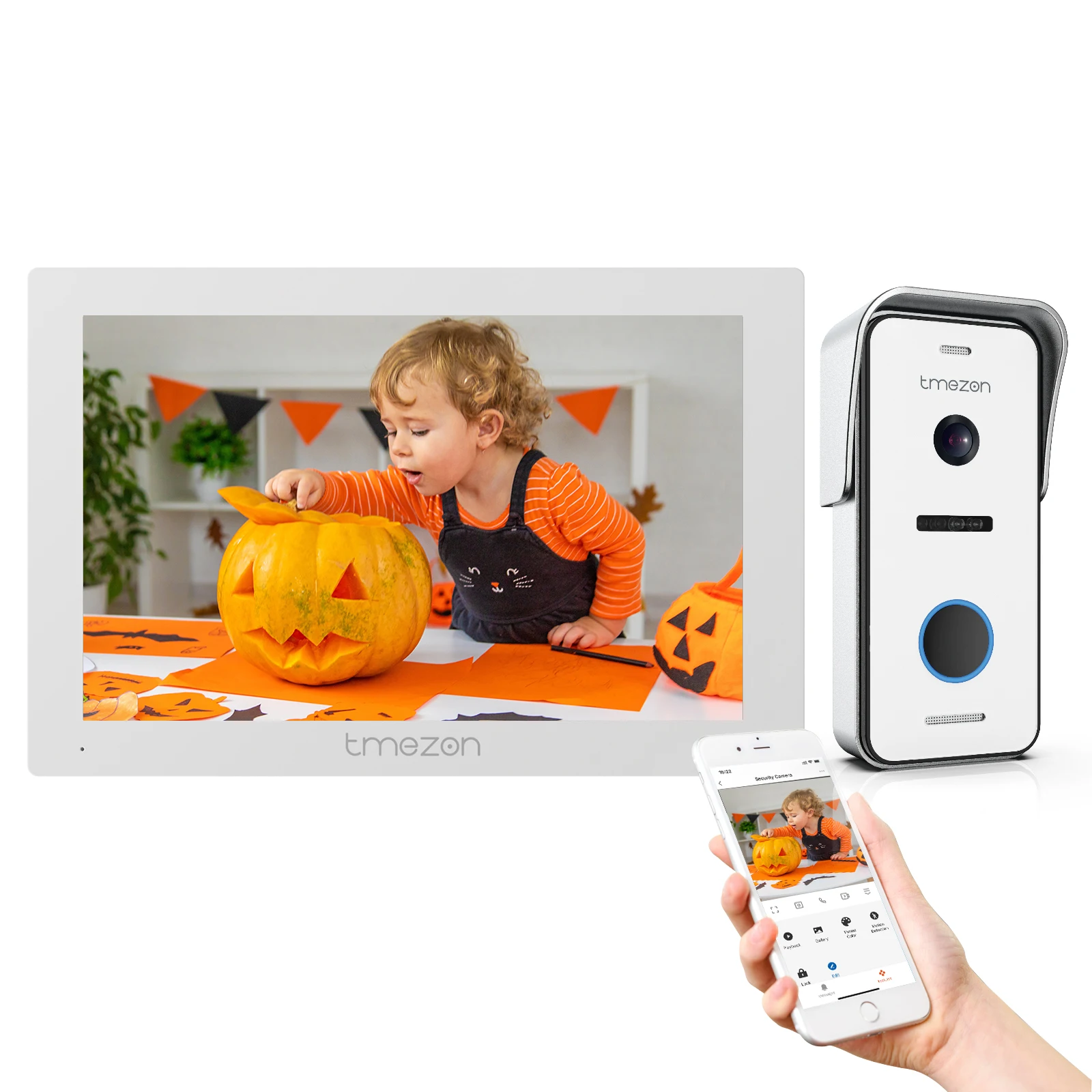 Tuya App Tmezon 7 Pollici 1080P Videocitofono Citofono Con Sblocco Remoto Della Fotocamera Della Porta Cablata 1080P