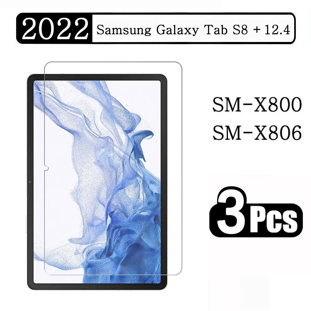 (3 Confezioni) Vetro Temperato Per Samsung Galaxy Tab S8 Plus 12.4 2022 Sm-X800 Sm-X806 X800 X806 Pellicola Proteggi Schermo Per Tablet