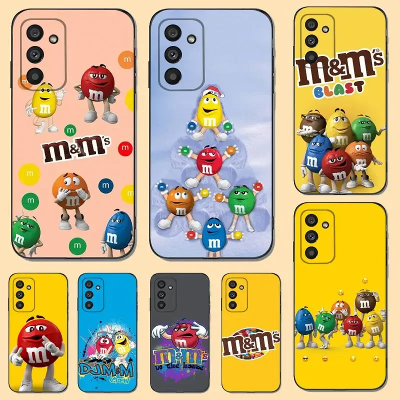 Custodia Per Telefono M-M & Ms-S C-Chocolate Per Samsung S23,22,21Fe 20,10Lite 9,8,5Plus 6,7Edge Note20,20 Silicone Ultra Nero