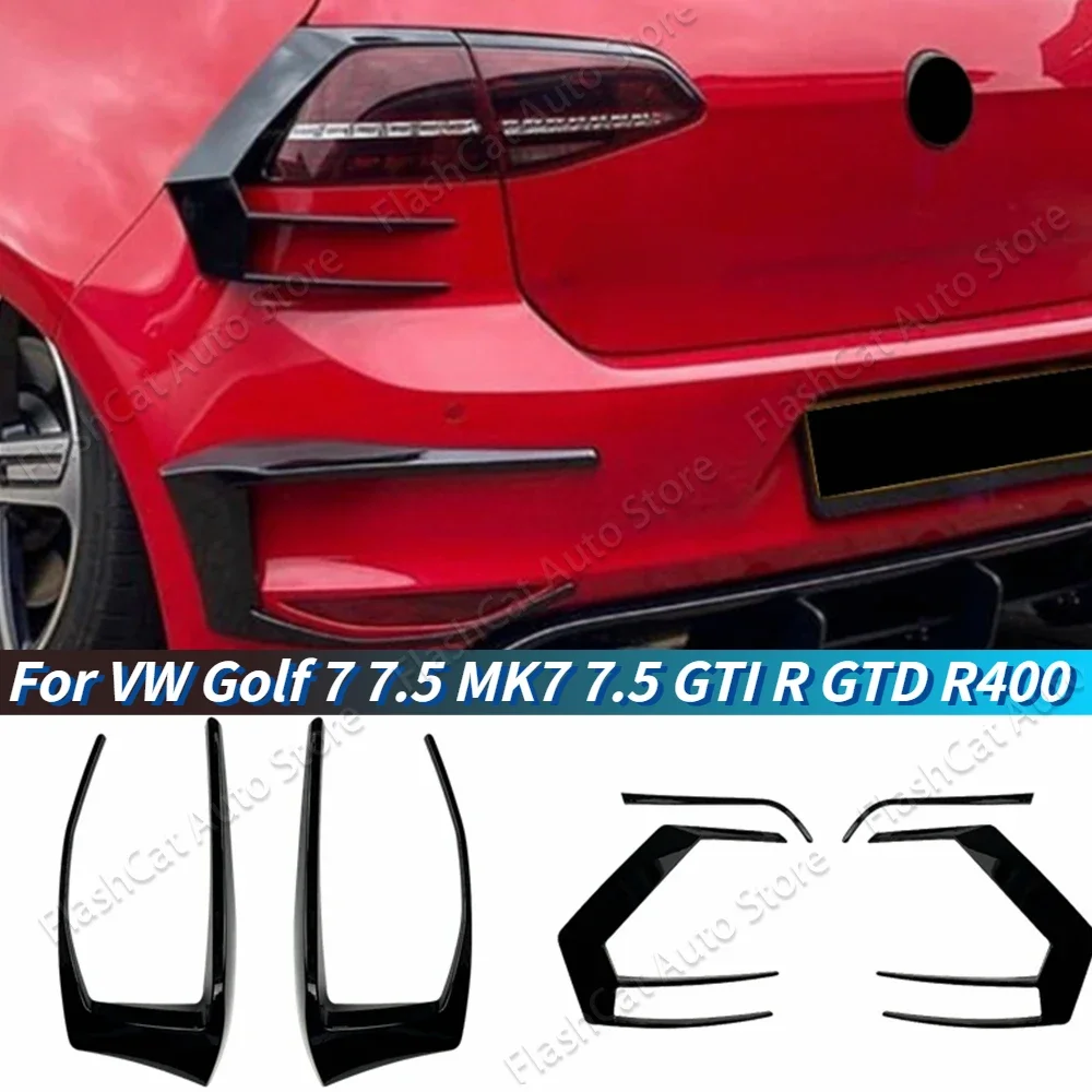 R400 Car Rear Side Bumper Splitter Canard Spoiler Body Kit Per Vw Golf 7 7.5 Golf 7R 7.5R Gti Gtd Golf Vii Mk7R Mk7.5 2013-2019
