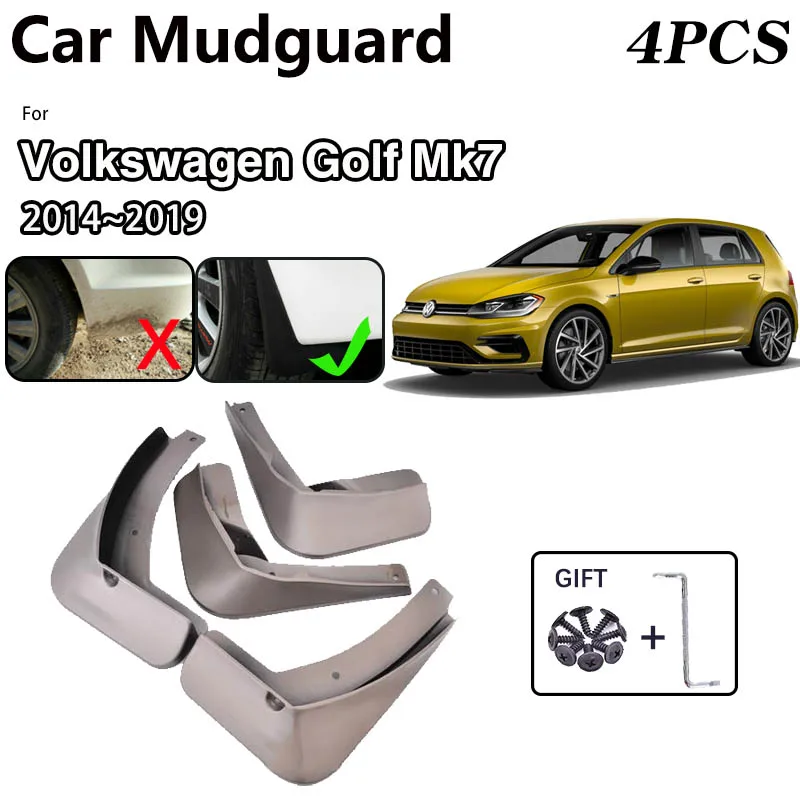 Parafanghi Per Auto Per Volkswagen Golf 7 2014 ~ 2019 Vw Mk7 Spray Baking Paint Parafango Parafango Proteggi Paraspruzzi Alette Accessori Auto