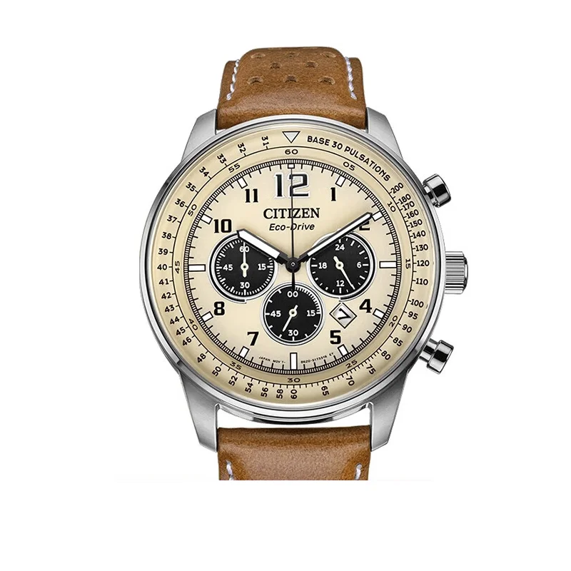 Citizen Watch Men Ff Flight Series Fotocinetico Tre Eyeskin Band Orologio Da Polso Ca4500 In Acciaio Inossidabile Fashion Flying Army Watch