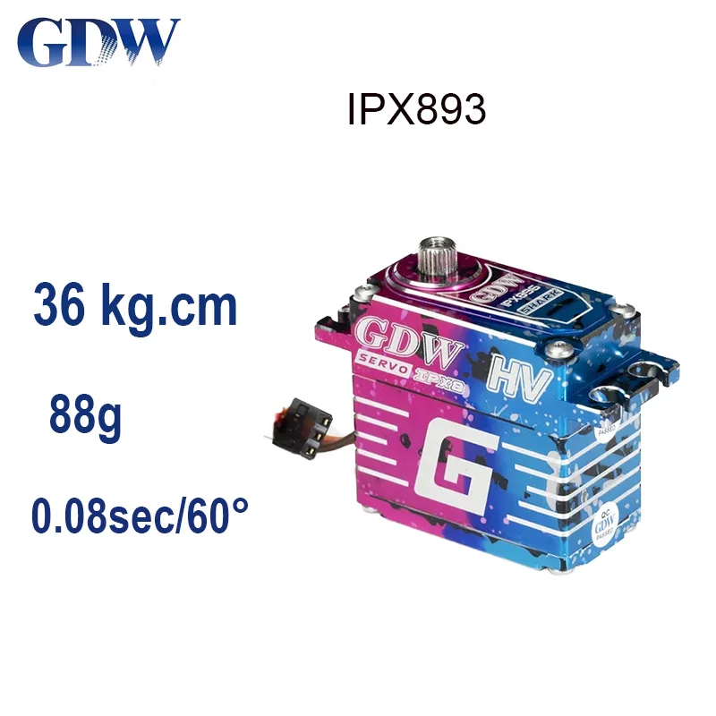 Gdw Ipx893 0.08Sec 36Kg Hi-Torque Ipx-8 Impermeabile Digitale Servo Metal Shell Ingranaggio In Acciaio Per 1/8 1/10 Off-Road Trx4 Trx6 Rc Car