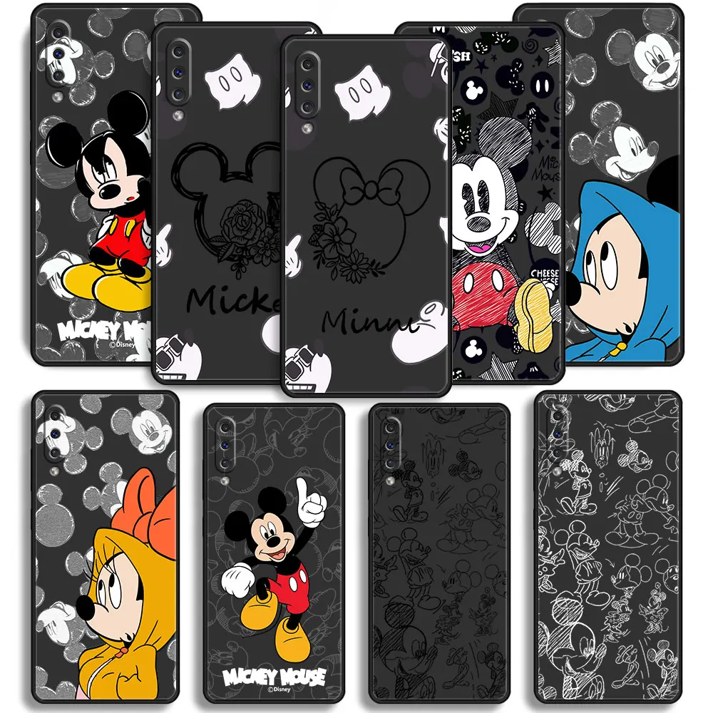 Custodia Coque Per Samsung Galaxy A11 A03 Core A50 A7 A9 2018 A12 A13 A03S A21S A02S Disney Mickey Mouse Line Celular Full Soft