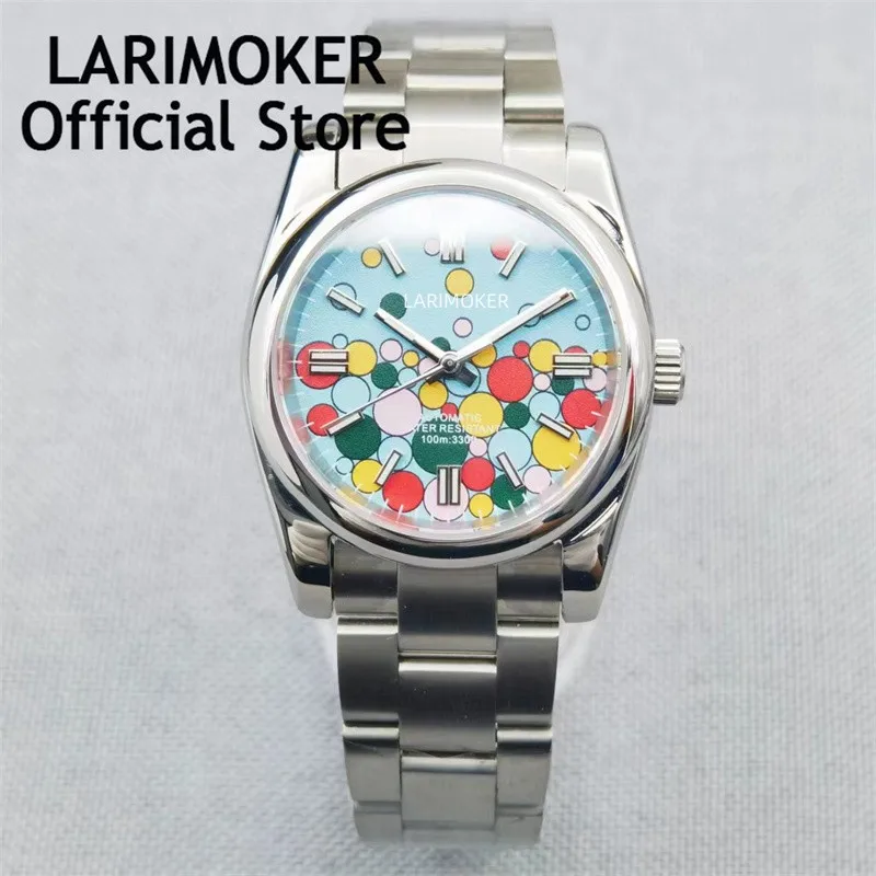 Larimoker New Tiffany Blue Green Yellow Pink Dial Oyster Perpetual 36Mm/39Mm Orologio Da Uomo 24 Gioielli Nh35A Movimento Zaffiro