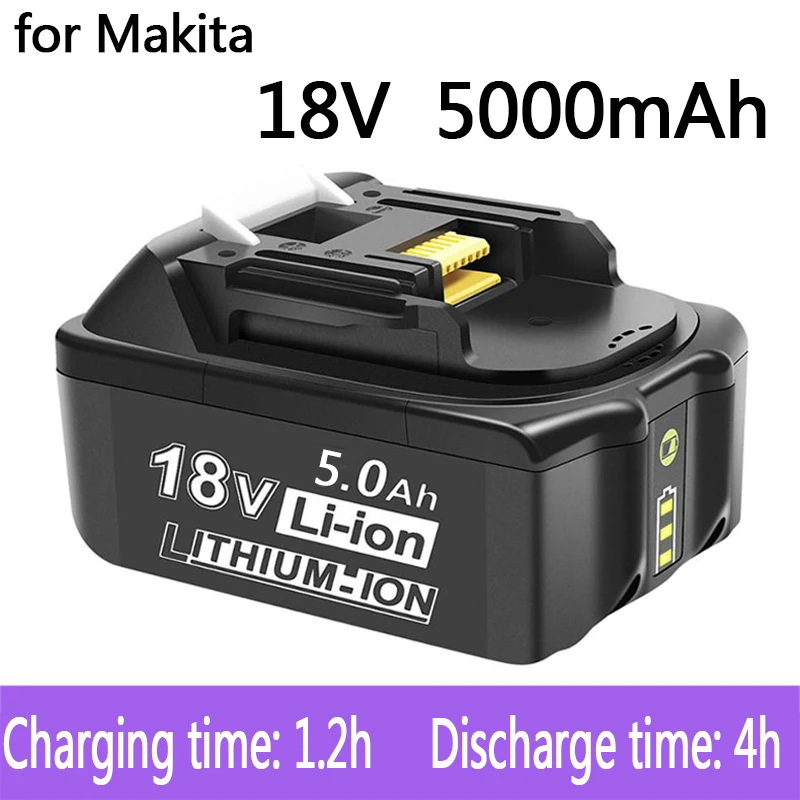Sostituzione Della Batteria Originale Al 100% Agli Ioni Di Litio Makita 18V 5 Ah Ricaricabile Con Indicatore Led Del Livello Di Carica Per Utensile El