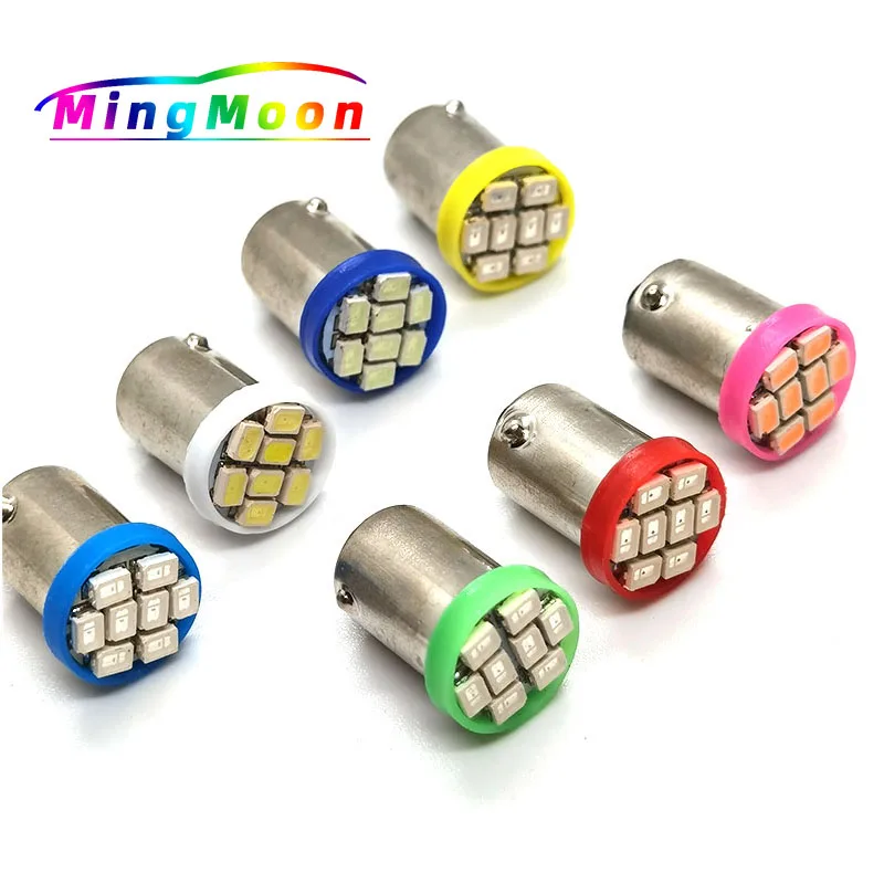 100 Pz Ac 6.3V Ba9S 8 Smd 1206 Led Non Polarità Ac Dc 6V 6.3V 12V Flipper Bianco Blu Rosso Verde Giallo