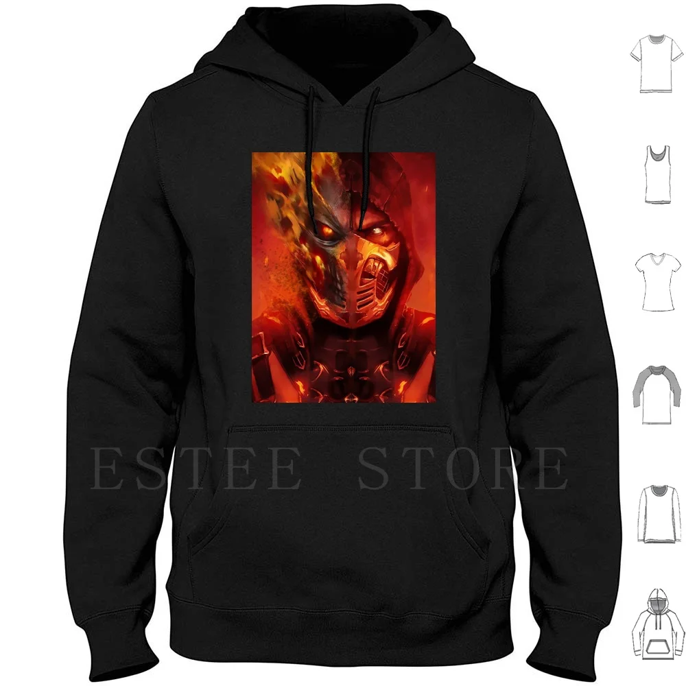 Felpe Con Cappuccio Scorpion Manica Lunga Scorpion Sub Zero Mortal Kombat Gaming Ps4 Pc