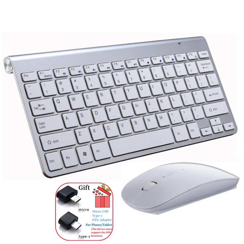 Protable 2.4G Wireless Keyboard And Mouse Combo Mini Keyboard Mouse Set Per Notebook Laptop Mac Desktop Pc Smart Tv Ps4