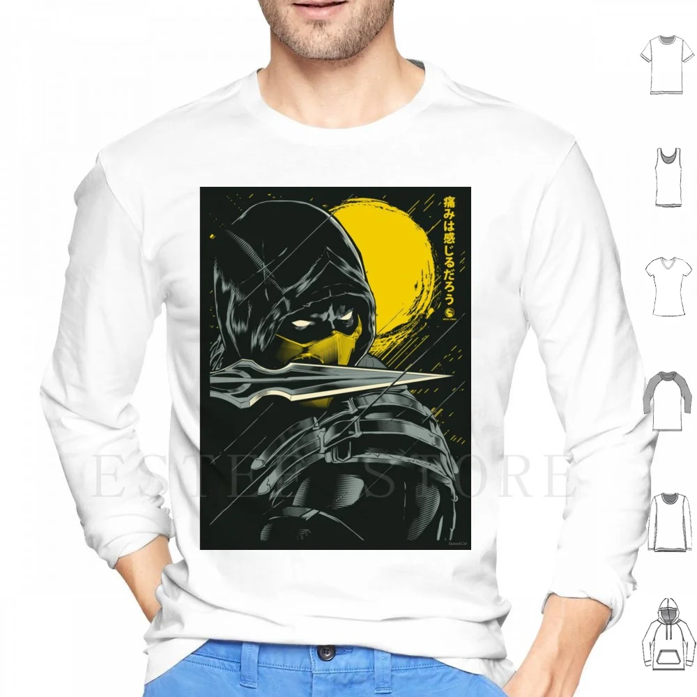 Felpe Con Cappuccio Mortal Kombat Manica Lunga Mortal Kombat Scorpion Sub Zero Videogiochi Giochi Playstation Ps4 Arcade Retro