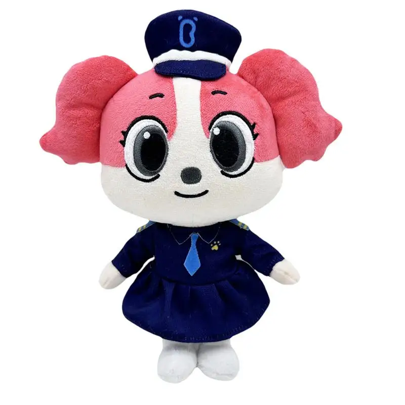 Anime Sheriff Labrador Dog Peluche Security Marsupio Labrador Wolf Dog Cartoon Doll Ragazzi Ragazze Peluche Ripiene Regalo Per Bambini