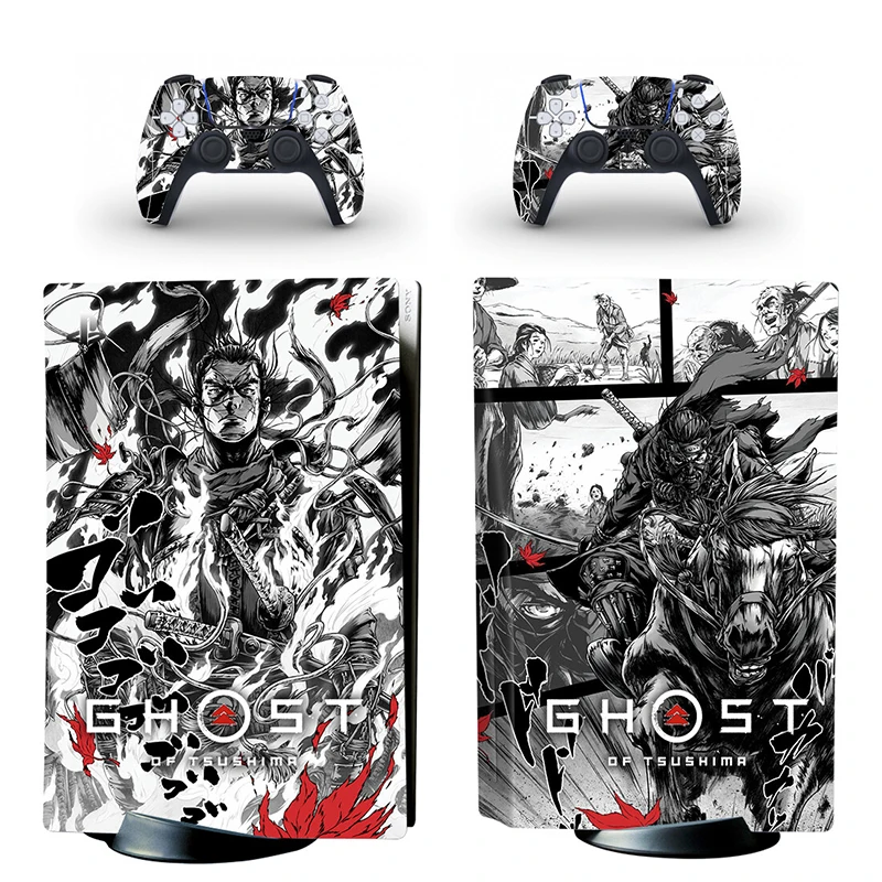 Adesivo Skin Ghost Of Tsushima Ps5 Digital Edition Per Console E Controller Playstation 5 Cover Decalcomania Skin Per Ps5