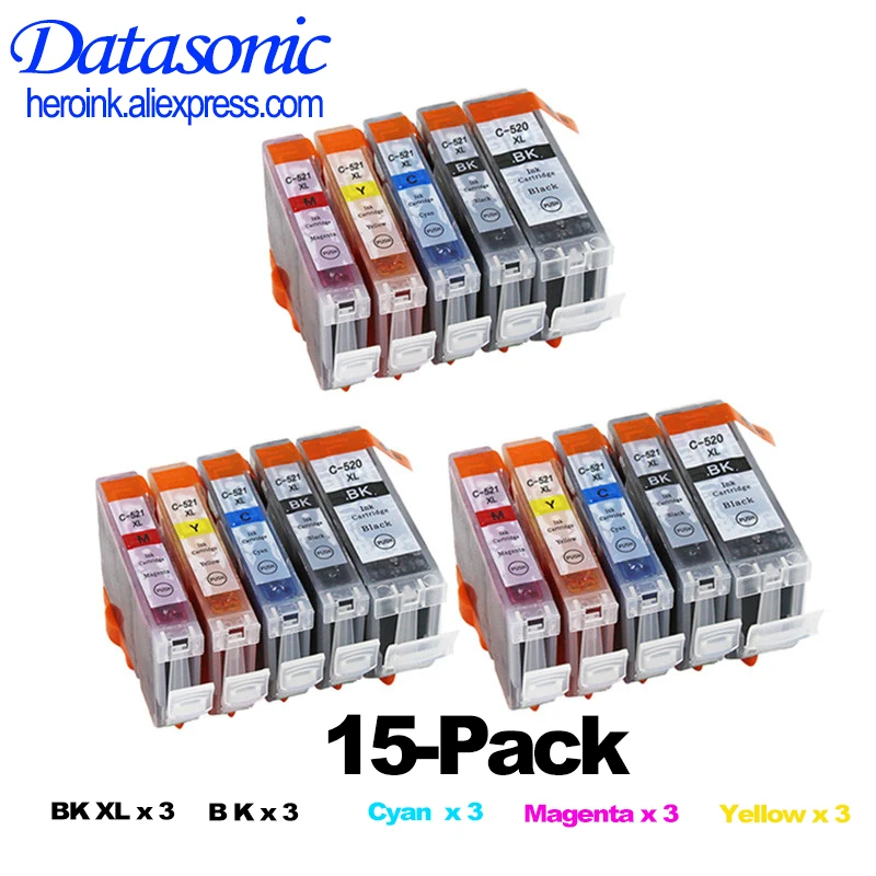 Dat Pgi-520 Cli-521 Cartucce Di Inchiostro Compatibili Con Canon Pixma Ip 3600 4600 4700 Mp 540 550 560 620 630 640 980 Mx860 Stampante